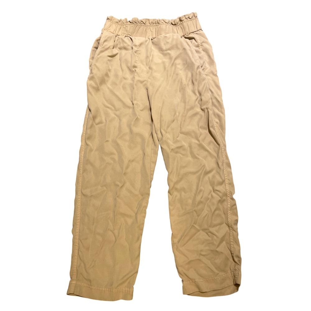 Aritzia The Group Babaton Pants Women's Sz M‎ Khaki Casual Elastic Waist Pockets